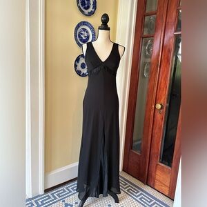 B. Moss | 90s Black Maxi Sleeveless Evening Dress, Size 2